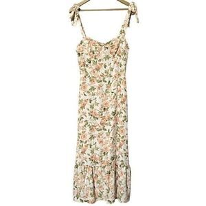 One Pretty Time (O.P.T) Women’s Dress Large Floral Midi Feminine Spring NWT​